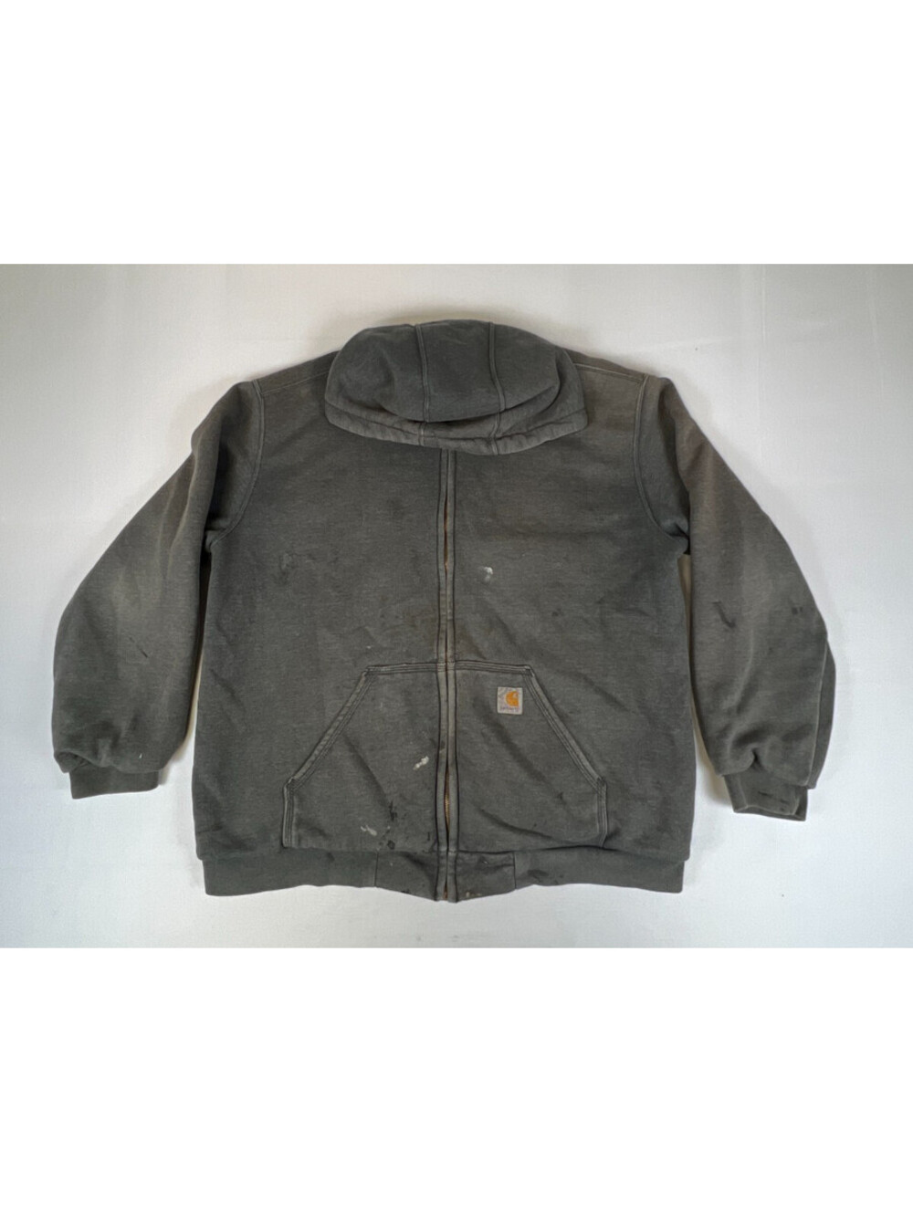 Carhartt Full Zip Thermal Lined Active Jac Hooded Workwear Jacket Mens Large